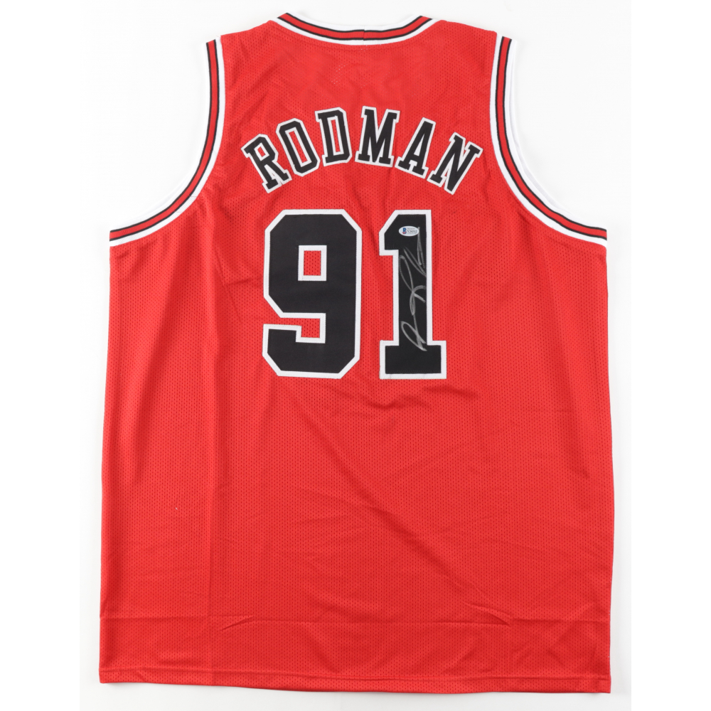 Maillot De Basket Chicago Bulls Dennis Rodman - Autographié Beckett - Taille XL