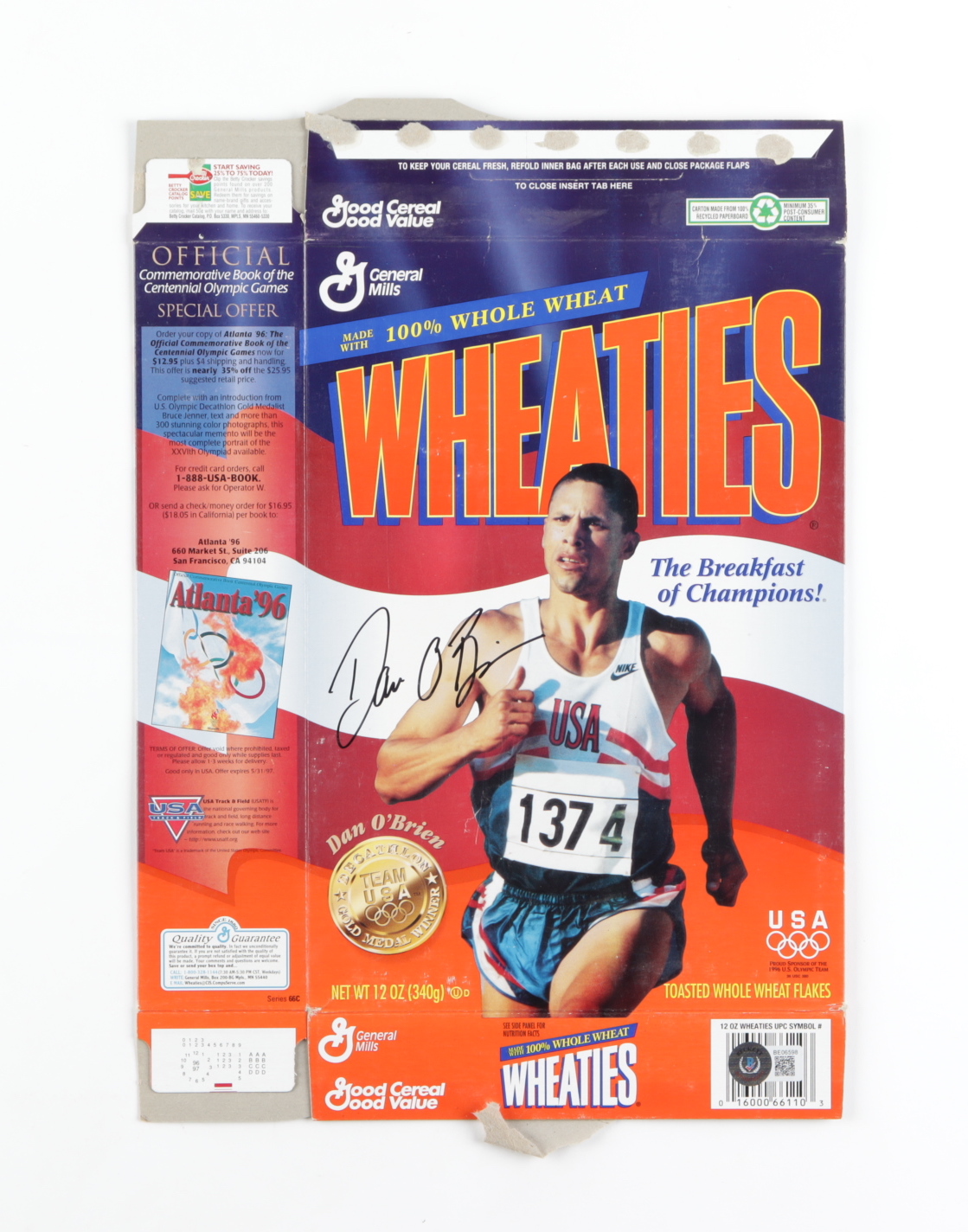 Dan O'Brien Signed 1996 Wheaties Cereal Gold Medal Collectors Box (Beckett) at PristineAuction.com Dan O'Brien Signed 1996 Wheaties Cereal Gold Medal Collectors Box (Beckett) at PristineAuction.com