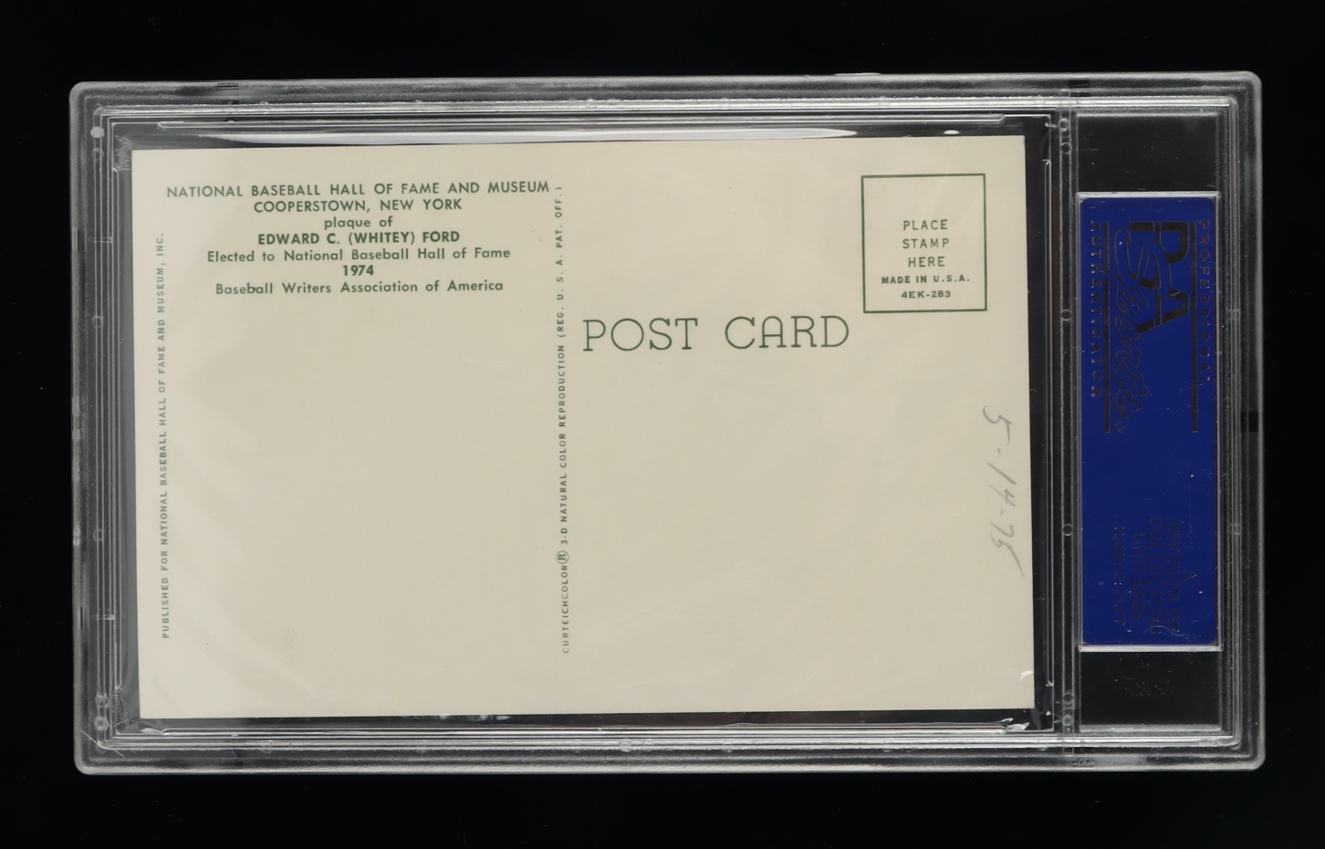 Whitey Ford Signed Hall of Fame Plaque Postcard (PSA) at PristineAuction.com Whitey Ford Signed Hall of Fame Plaque Postcard (PSA) at PristineAuction.com