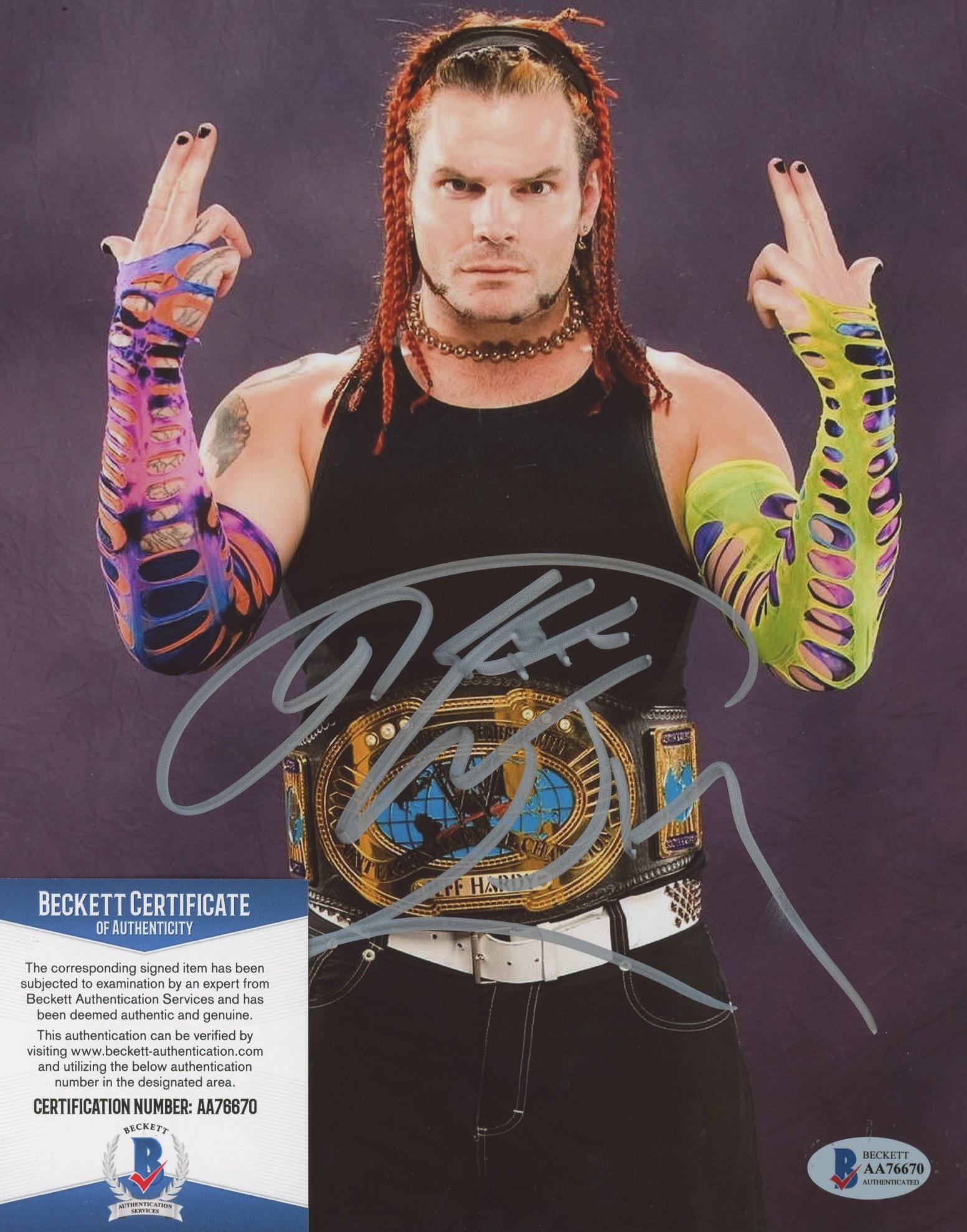 Jeff Hardy Signed WWE 8x10 Photo (Beckett) at PristineAuction.com Jeff Hardy Signed WWE 8x10 Photo (Beckett) at PristineAuction.com