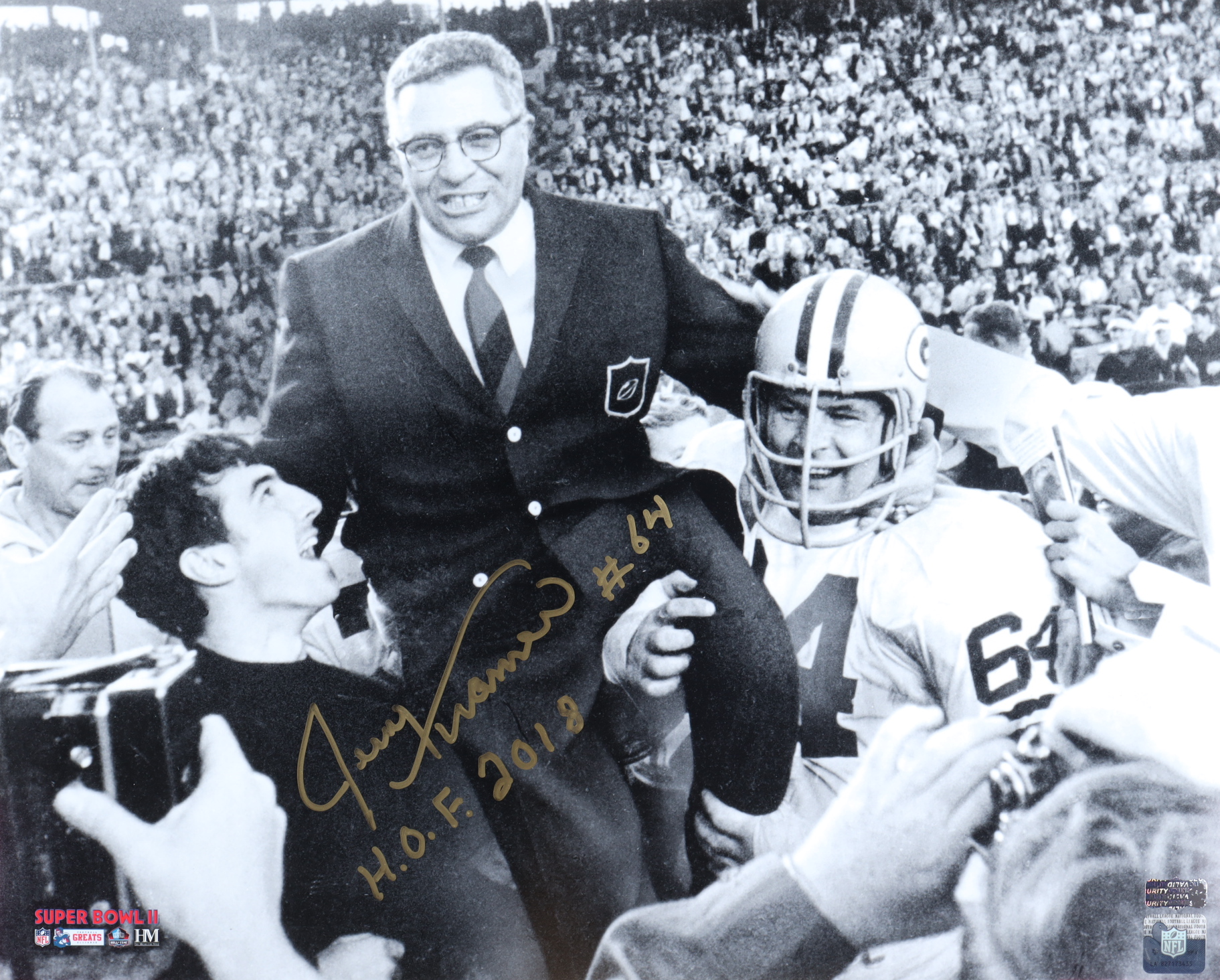 Jerry Kramer Signed Packers 16x20 Photo Inscribed "HOF 2018" (Kramer) at PristineAuction.com Jerry Kramer Signed Packers 16x20 Photo Inscribed "HOF 2018" (Kramer) at PristineAuction.com
