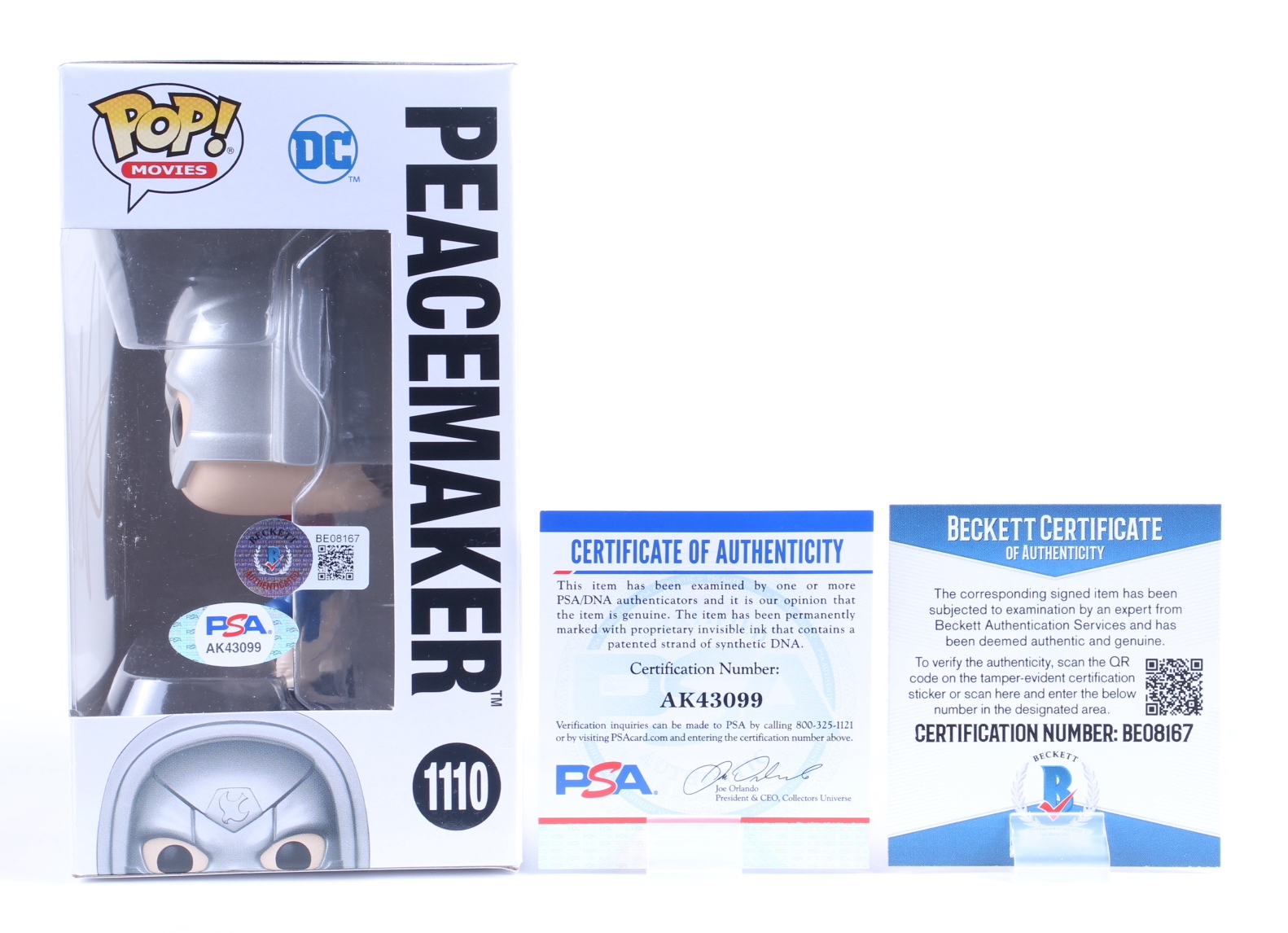 John Cena Signed "The Suicide Squad" #1110 Peacemaker Funko Pop Vinyl Figure (Beckett) at PristineAuction.com John Cena Signed "The Suicide Squad" #1110 Peacemaker Funko Pop Vinyl Figure (Beckett) at PristineAuction.com