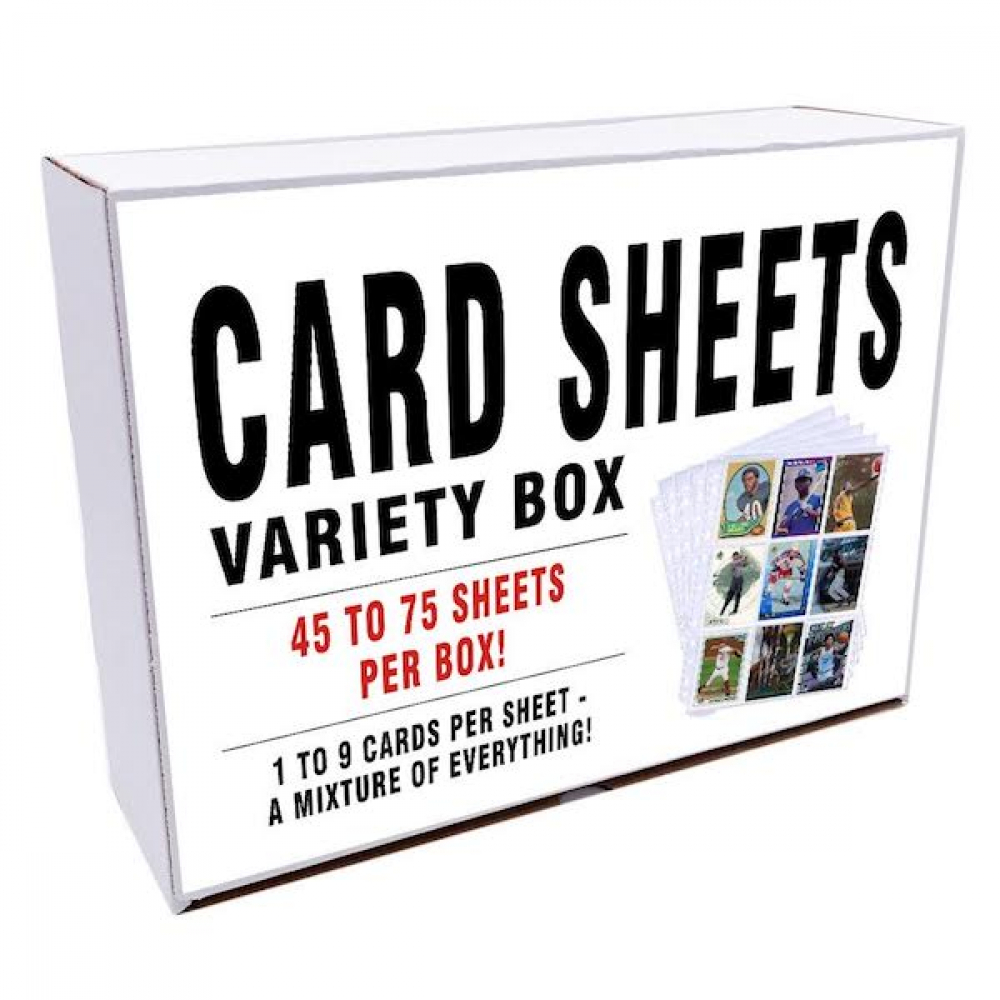 Trading Card Sheets Variety Mystery Box 45 to 75 sheets per Box