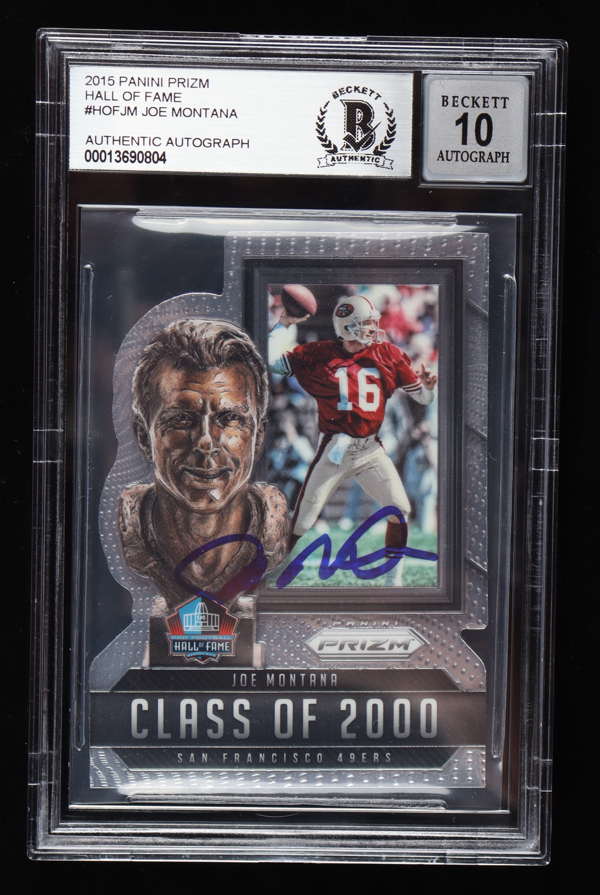 Joe Montana Signed 2015 Panini Prizm Hall of Fame #HOFJM (BGS) at PristineAuction.com Joe Montana Signed 2015 Panini Prizm Hall of Fame #HOFJM (BGS) at PristineAuction.com