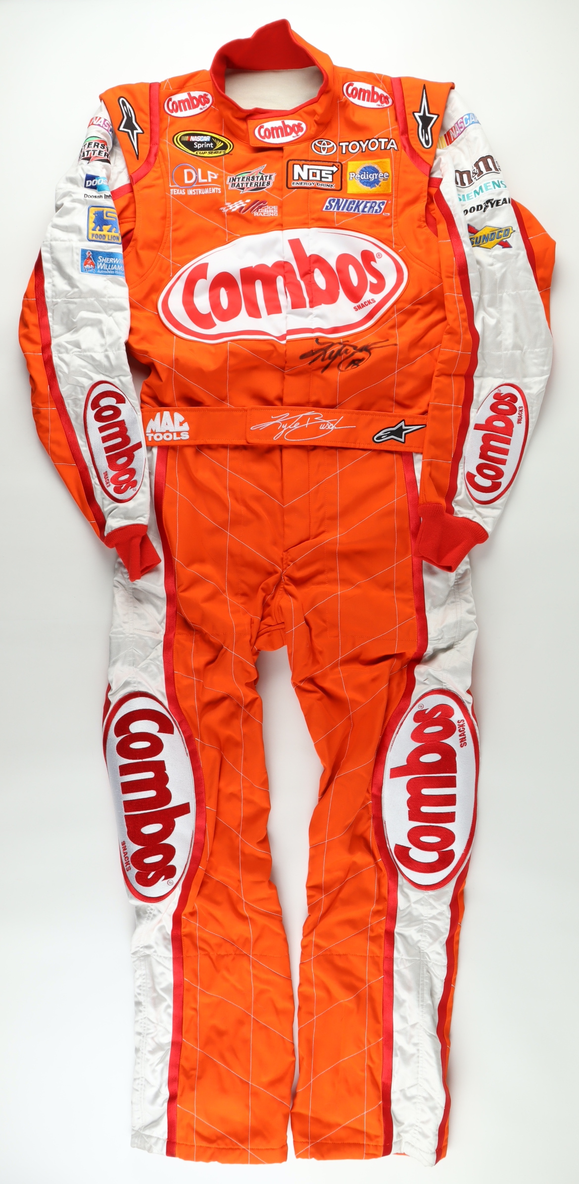 Kyle Busch Signed & Race-Used 2011 NASCAR Cup Series Combos Driver's Suit (Photo-Match.com) at PristineAuction.com Kyle Busch Signed & Race-Used 2011 NASCAR Cup Series Combos Driver's Suit (Photo-Match.com) at PristineAuction.com