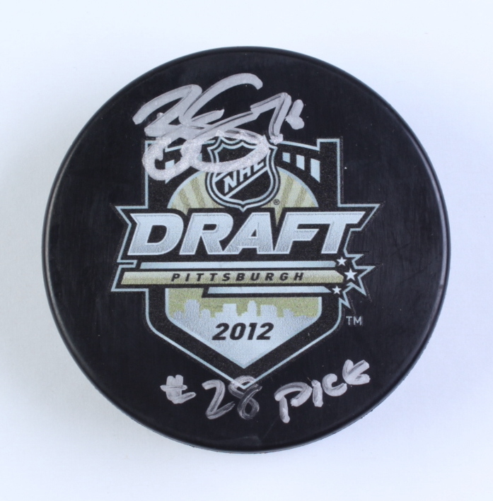 Brady Skjei Signed 2012 Draft Logo Hockey Puck Inscribed "#28 Pick" (Fanatics & COJO) at PristineAuction.com Brady Skjei Signed 2012 Draft Logo Hockey Puck Inscribed "#28 Pick" (Fanatics & COJO) at PristineAuction.com