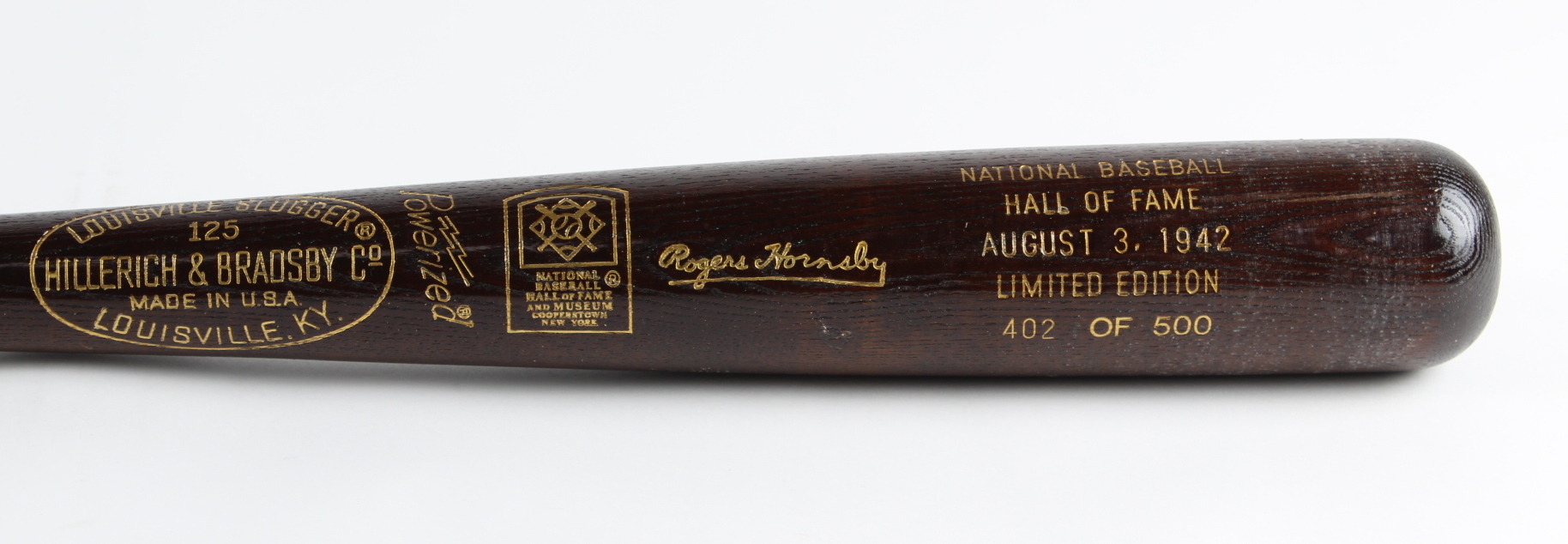 Rogers Hornsby LE Louisville Slugger Player Model Baseball Bat at PristineAuction.com Rogers Hornsby LE Louisville Slugger Player Model Baseball Bat at PristineAuction.com