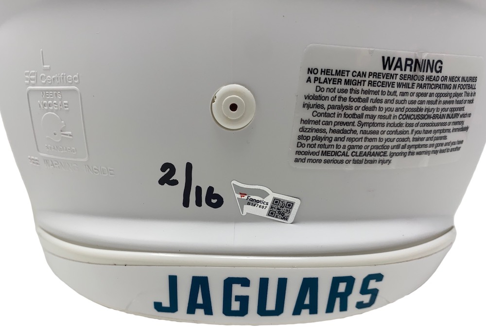 Trevor Lawrence Signed LE Jaguars Full-Size Speed Helmet Inscribed "2021 #1 Pick" & "NFL Debut 9/12/21" (Fanatics) at PristineAuction.com Trevor Lawrence Signed LE Jaguars Full-Size Speed Helmet Inscribed "2021 #1 Pick" & "NFL Debut 9/12/21" (Fanatics) at PristineAuction.com
