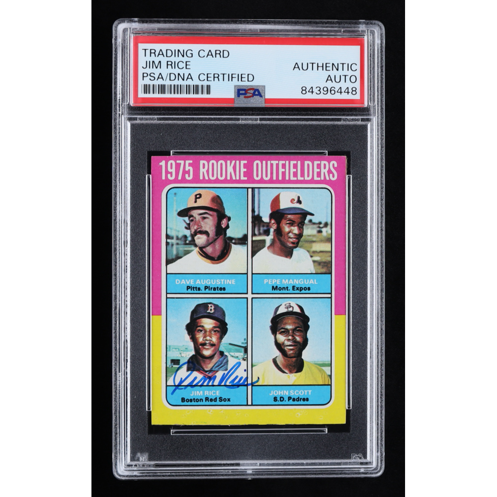 Jim Rice Signed 1975 Topps #616 Rookie Outfielders / Dave Augustine ...