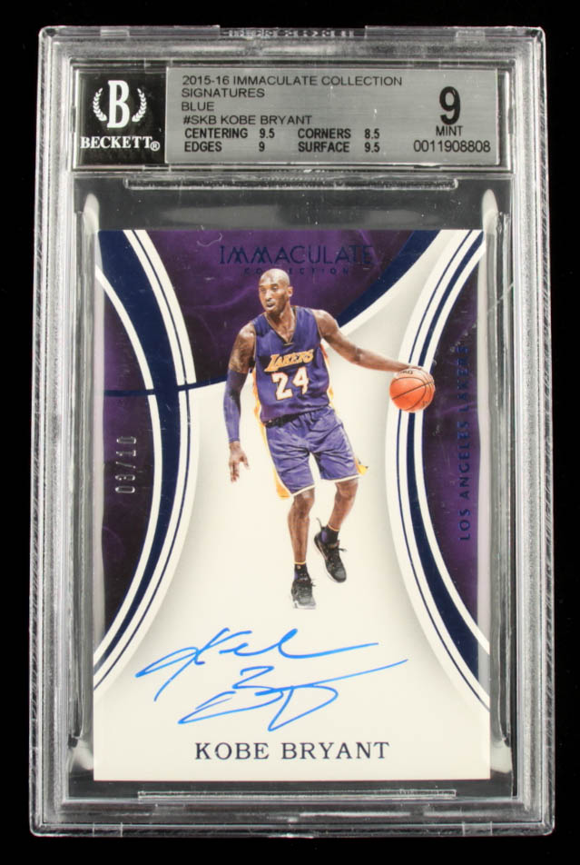 Kobe Bryant 2015-16 Immaculate Collection Signatures Blue #SKB #3/10 (BGS 9) at PristineAuction.com Kobe Bryant 2015-16 Immaculate Collection Signatures Blue #SKB #3/10 (BGS 9) at PristineAuction.com