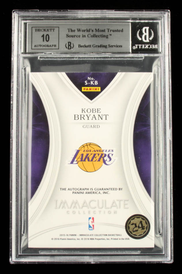 Kobe Bryant 2015-16 Immaculate Collection Signatures Blue #SKB #3/10 (BGS 9) at PristineAuction.com Kobe Bryant 2015-16 Immaculate Collection Signatures Blue #SKB #3/10 (BGS 9) at PristineAuction.com