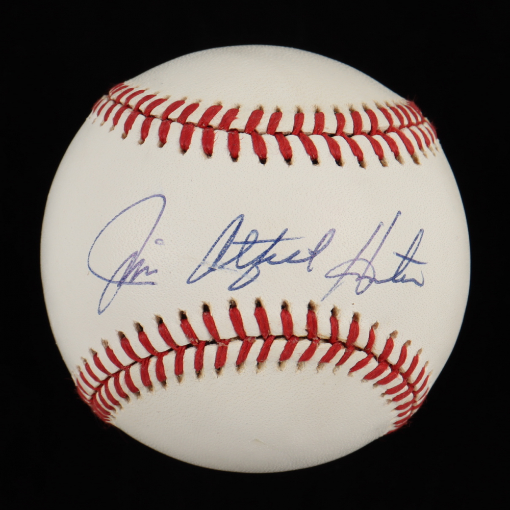 Jim Catfish Hunter Signed Hall Of Fame Baseball (JSA & PSA) Pristine