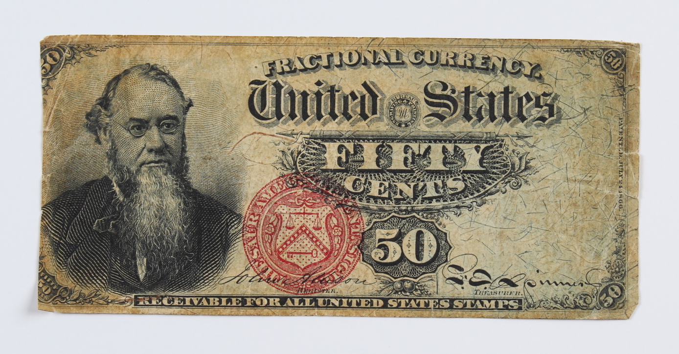 1869-1875 United States 50¢ Fifty Cents Fractional Postage Currency Bank Note at PristineAuction.com 1869-1875 United States 50¢ Fifty Cents Fractional Postage Currency Bank Note at PristineAuction.com