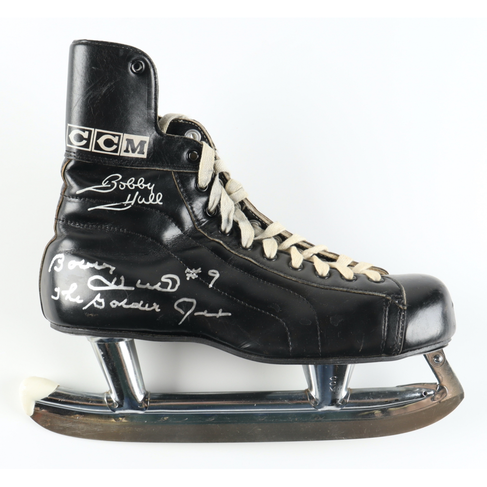 Bobby Hull Signed Vintage 1960's CCM Ice Skate Inscribed "The Golden