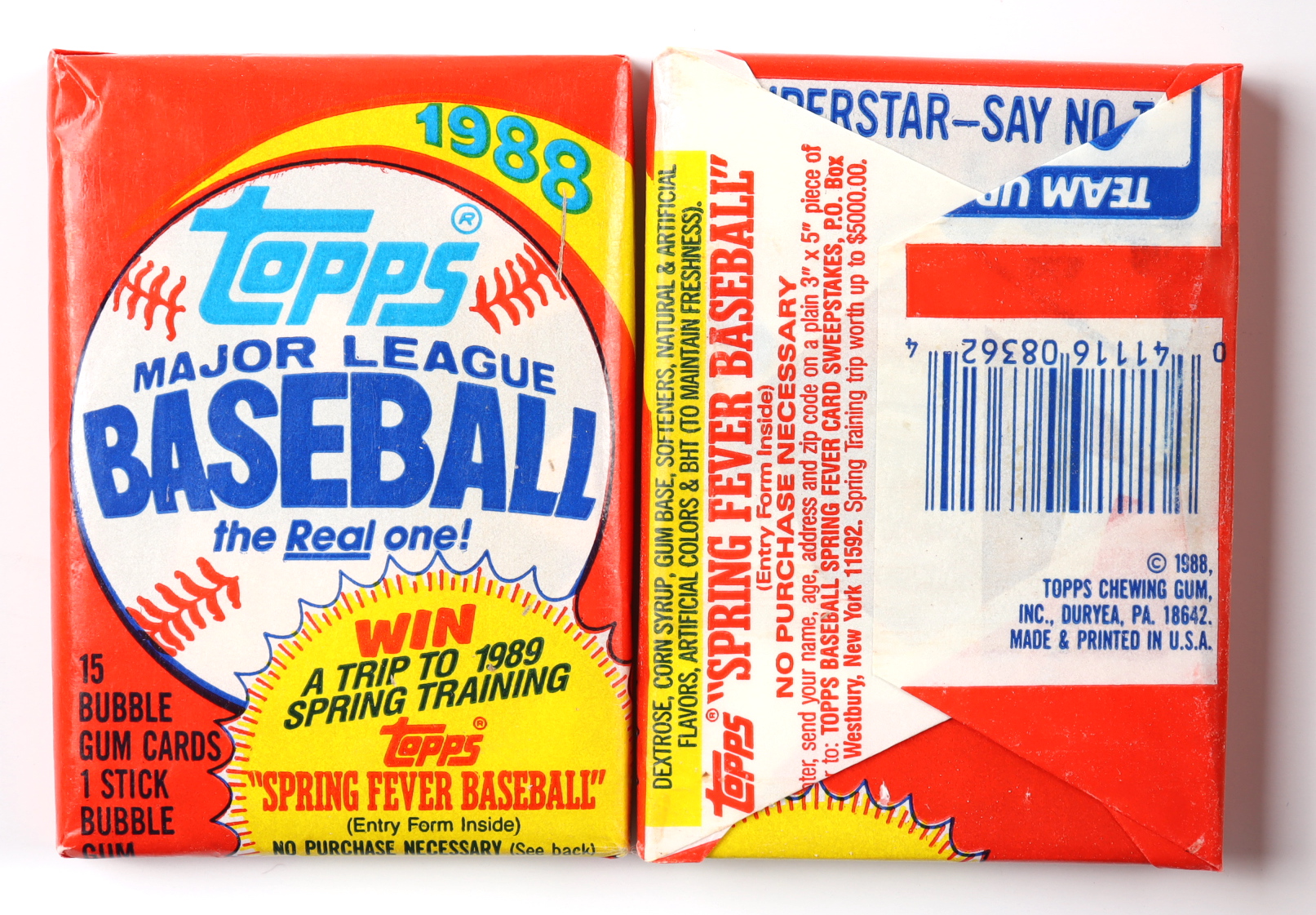 1988 Topps "The Real One" Bubble Gum Baseball Cards Box with (36) Packs at PristineAuction.com 1988 Topps "The Real One" Bubble Gum Baseball Cards Box with (36) Packs at PristineAuction.com