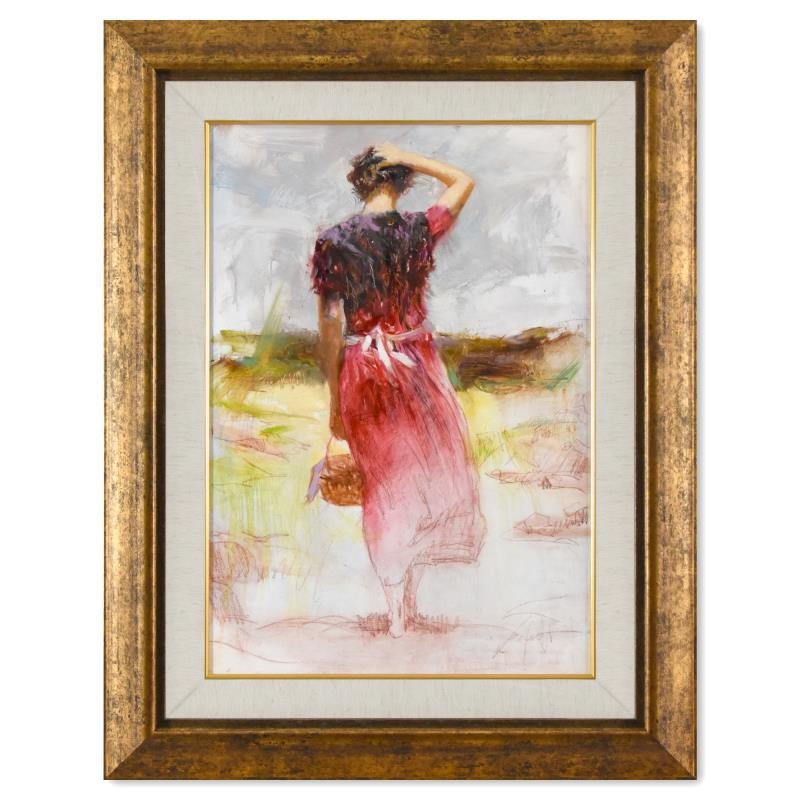 Pino Signed "Windy Day" 30x39 Custom Framed Original Oil Painting on Board (PA) at PristineAuction.com Pino Signed "Windy Day" 30x39 Custom Framed Original Oil Painting on Board (PA) at PristineAuction.com