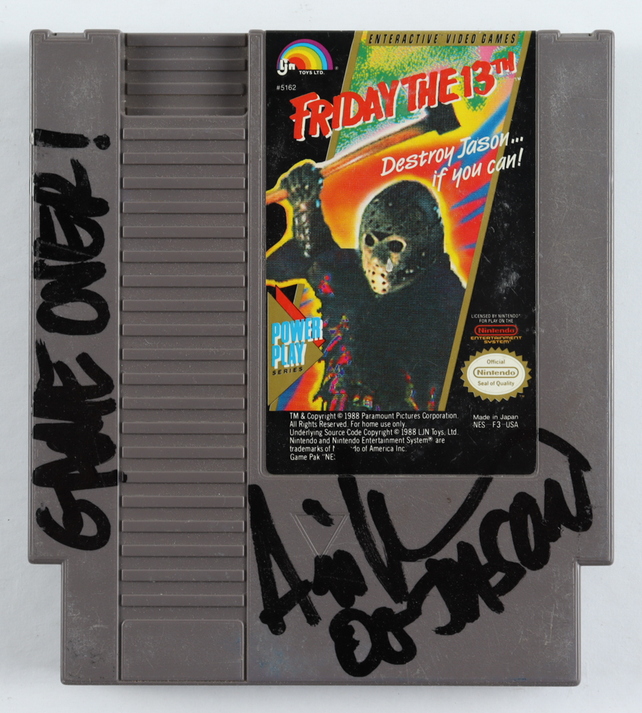 Ari Lehman Signed Original 1989 "Friday the 13th" Nintendo NES Video Game Cartridge Inscribed "Game Over!" & "OG Jason" (PA) (Imperfect) at PristineAuction.com Ari Lehman Signed Original 1989 "Friday the 13th" Nintendo NES Video Game Cartridge Inscribed "Game Over!" & "OG Jason" (PA) (Imperfect) at PristineAuction.com