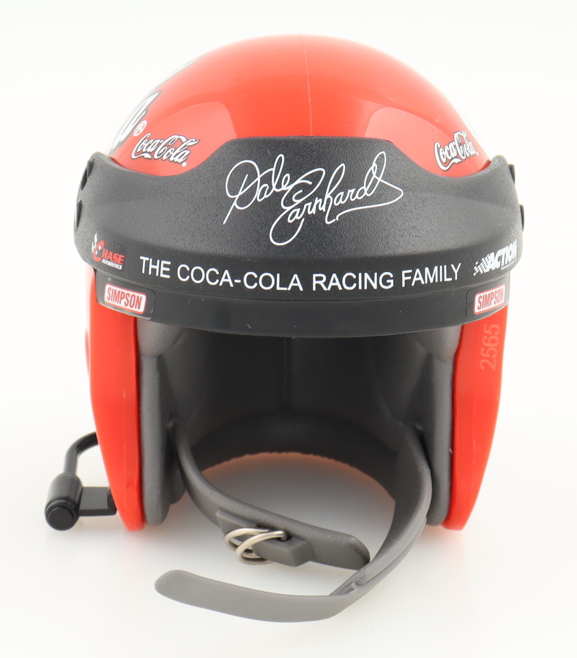 Dale Earnhardt Sr. Coca-Cola Mini Helmet Statue with Dome Display Case at PristineAuction.com Dale Earnhardt Sr. Coca-Cola Mini Helmet Statue with Dome Display Case at PristineAuction.com