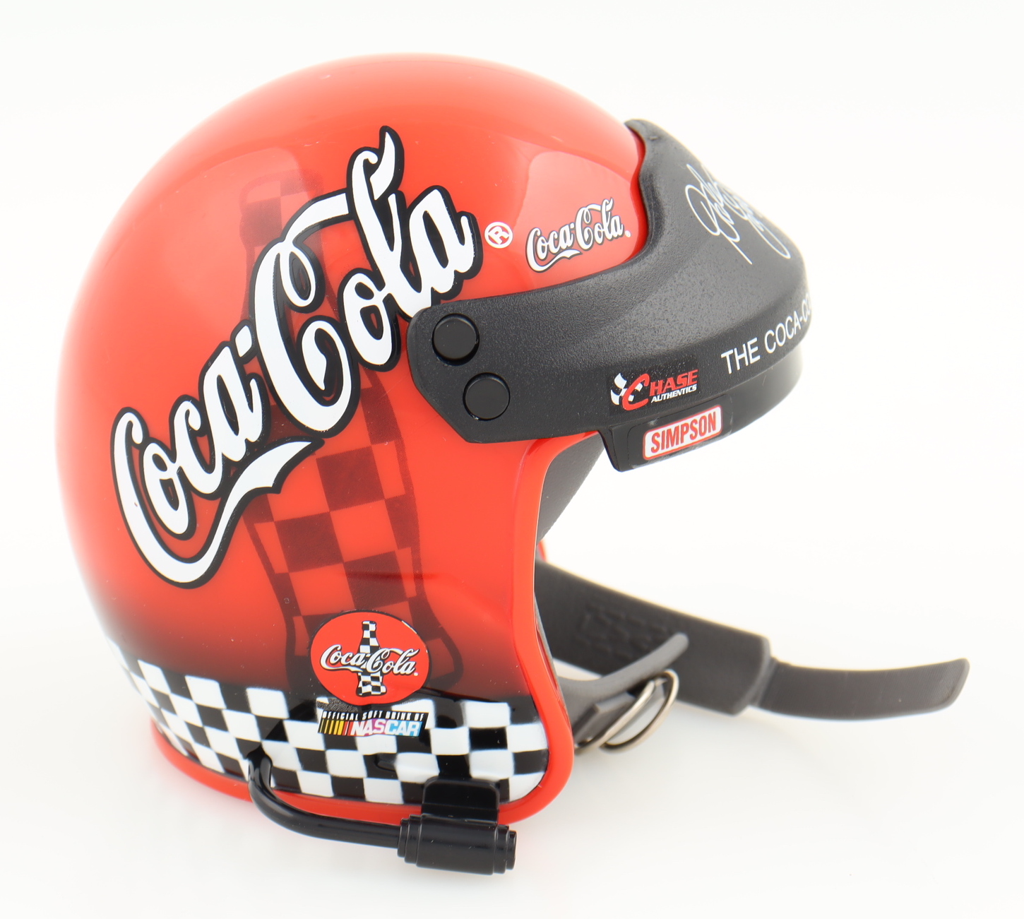 Dale Earnhardt Sr. Coca-Cola Mini Helmet Statue with Dome Display Case at PristineAuction.com Dale Earnhardt Sr. Coca-Cola Mini Helmet Statue with Dome Display Case at PristineAuction.com