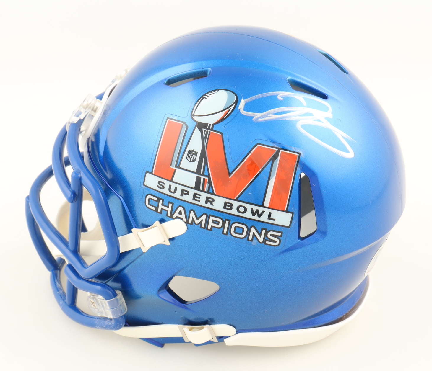 Odell Beckham Jr. Signed Rams Super Bowl LVI Logo Speed Mini Helmet (Beckett) at PristineAuction.com Odell Beckham Jr. Signed Rams Super Bowl LVI Logo Speed Mini Helmet (Beckett) at PristineAuction.com