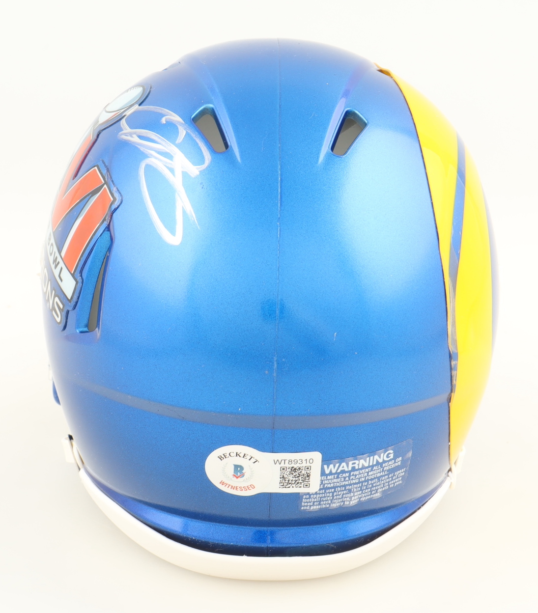 Odell Beckham Jr. Signed Rams Super Bowl LVI Logo Speed Mini Helmet (Beckett) at PristineAuction.com Odell Beckham Jr. Signed Rams Super Bowl LVI Logo Speed Mini Helmet (Beckett) at PristineAuction.com