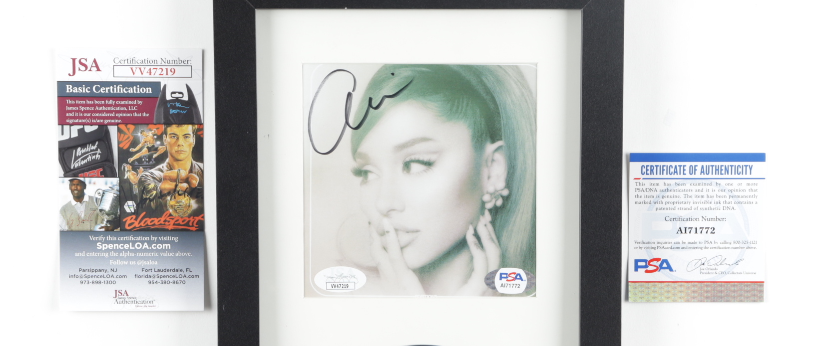 Ariana Grande Signed "Positions" 8x13 Custom Framed Album Cover Display (JSA & PSA) at PristineAuction.com Ariana Grande Signed "Positions" 8x13 Custom Framed Album Cover Display (JSA & PSA) at PristineAuction.com