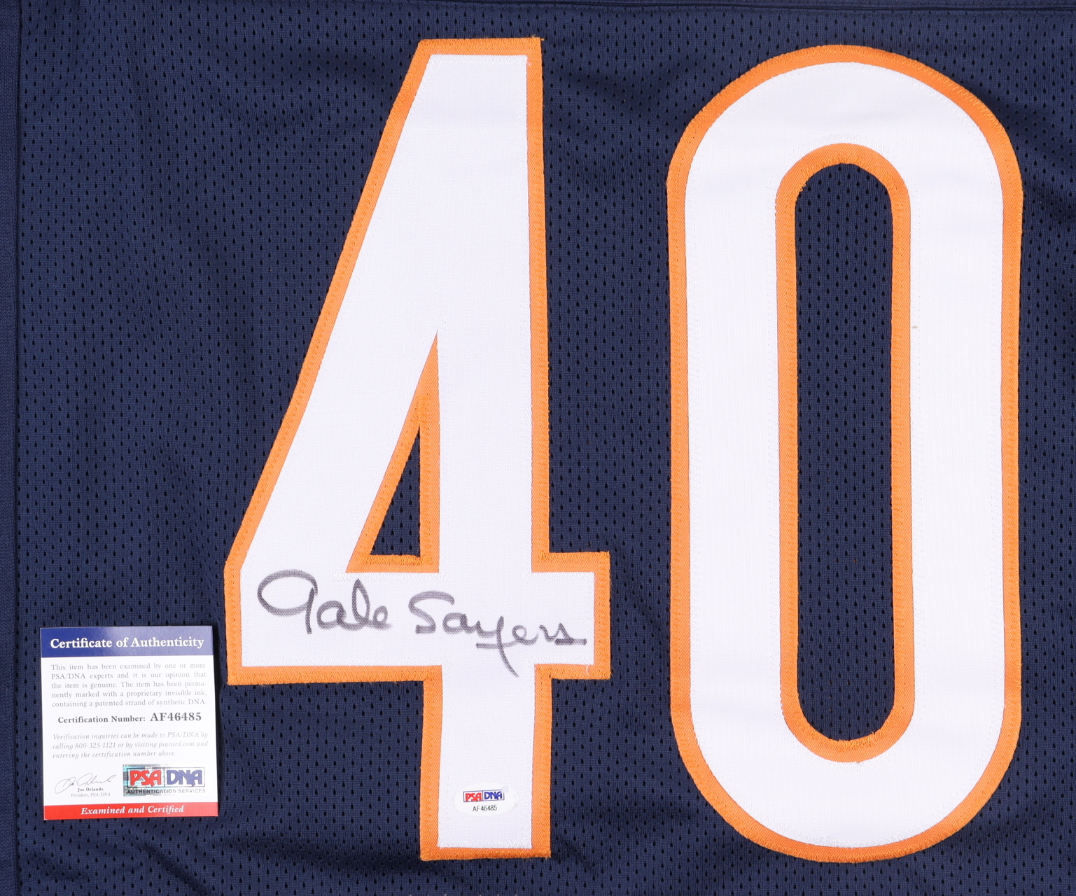 Gale Sayers Signed Career Highlight Stat Jersey (PSA) at PristineAuction.com Gale Sayers Signed Career Highlight Stat Jersey (PSA) at PristineAuction.com