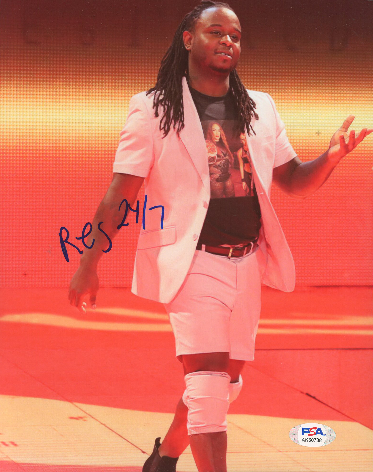 Reggie Signed WWE 8x10 Photo Inscribed "24/7" (PSA) at PristineAuction.com Reggie Signed WWE 8x10 Photo Inscribed "24/7" (PSA) at PristineAuction.com