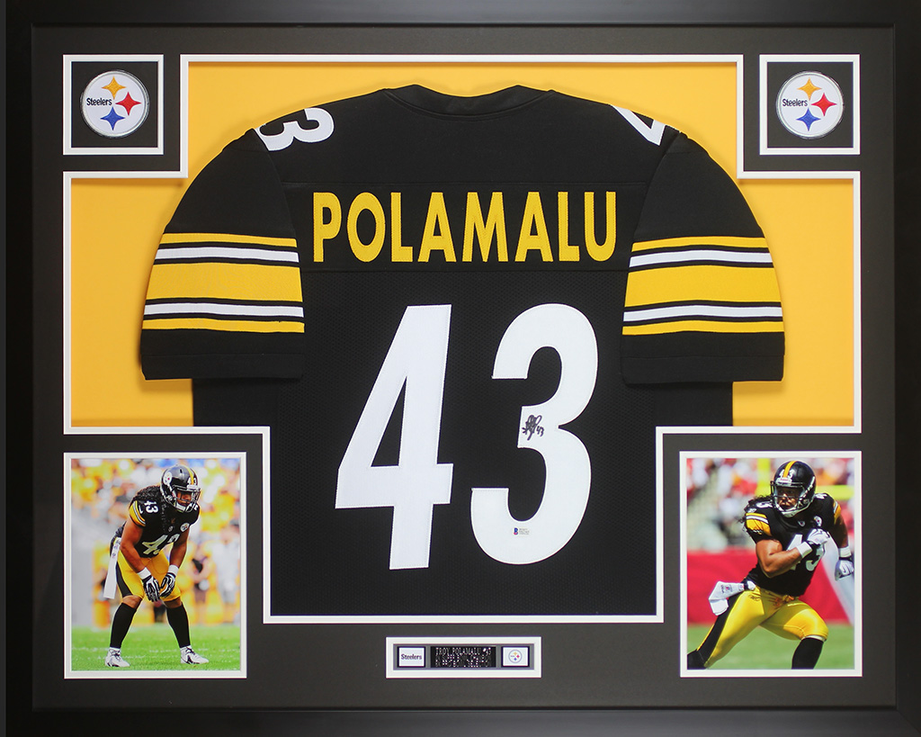 Troy Polamalu Signed Steelers Custom Framed Jersey Display (Beckett) at PristineAuction.com Troy Polamalu Signed Steelers Custom Framed Jersey Display (Beckett) at PristineAuction.com