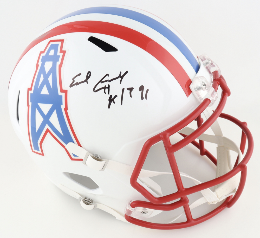 Earl Campbell Signed Oilers FullSize Throwback Speed Helmet Inscribed