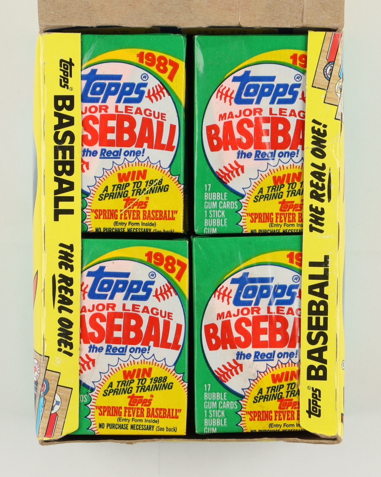 1987 Topps "The Real One" Bubble Gum Baseball Cards Box with (36) Packs at PristineAuction.com 1987 Topps "The Real One" Bubble Gum Baseball Cards Box with (36) Packs at PristineAuction.com