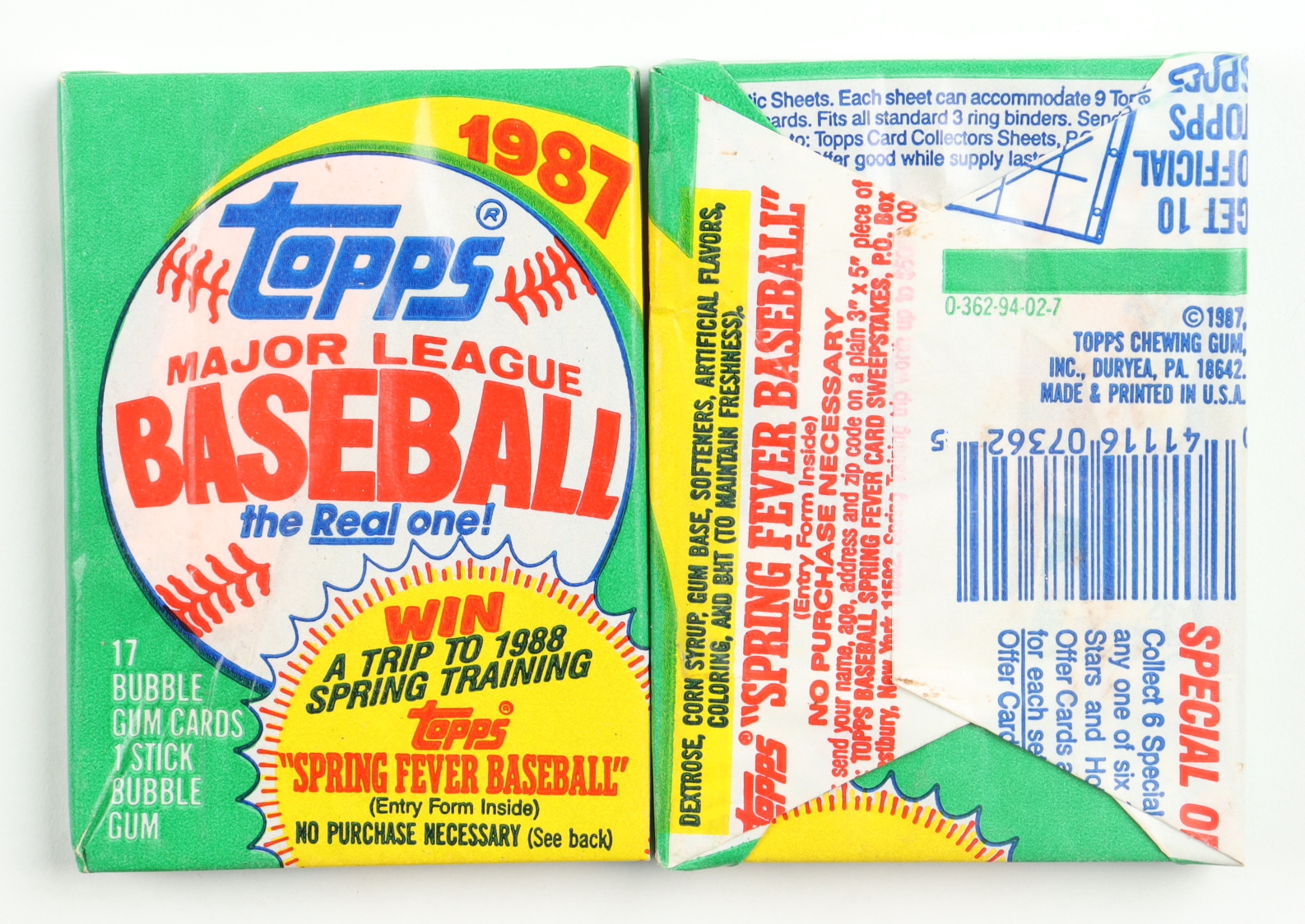 1987 Topps "The Real One" Bubble Gum Baseball Cards Box with (36) Packs at PristineAuction.com 1987 Topps "The Real One" Bubble Gum Baseball Cards Box with (36) Packs at PristineAuction.com