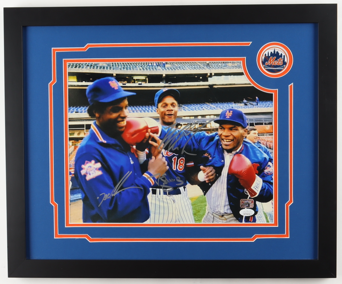 Mike Tyson, Dwight "Doc" Gooden, & Darryl Strawberry Signed 18x22 Custom Framed Photo (JSA & Tyson) at PristineAuction.com Mike Tyson, Dwight "Doc" Gooden, & Darryl Strawberry Signed 18x22 Custom Framed Photo (JSA & Tyson) at PristineAuction.com