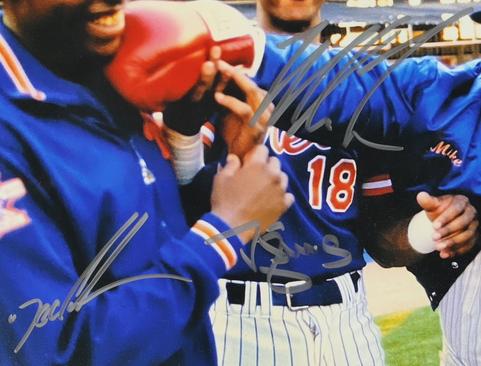 Mike Tyson, Dwight "Doc" Gooden, & Darryl Strawberry Signed 18x22 Custom Framed Photo (JSA & Tyson) at PristineAuction.com Mike Tyson, Dwight "Doc" Gooden, & Darryl Strawberry Signed 18x22 Custom Framed Photo (JSA & Tyson) at PristineAuction.com