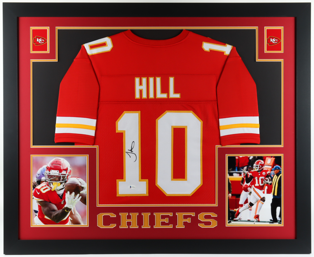 Tyreek Hill Signed 35x43 Custom Framed Jersey Display (Beckett) at PristineAuction.com Tyreek Hill Signed 35x43 Custom Framed Jersey Display (Beckett) at PristineAuction.com