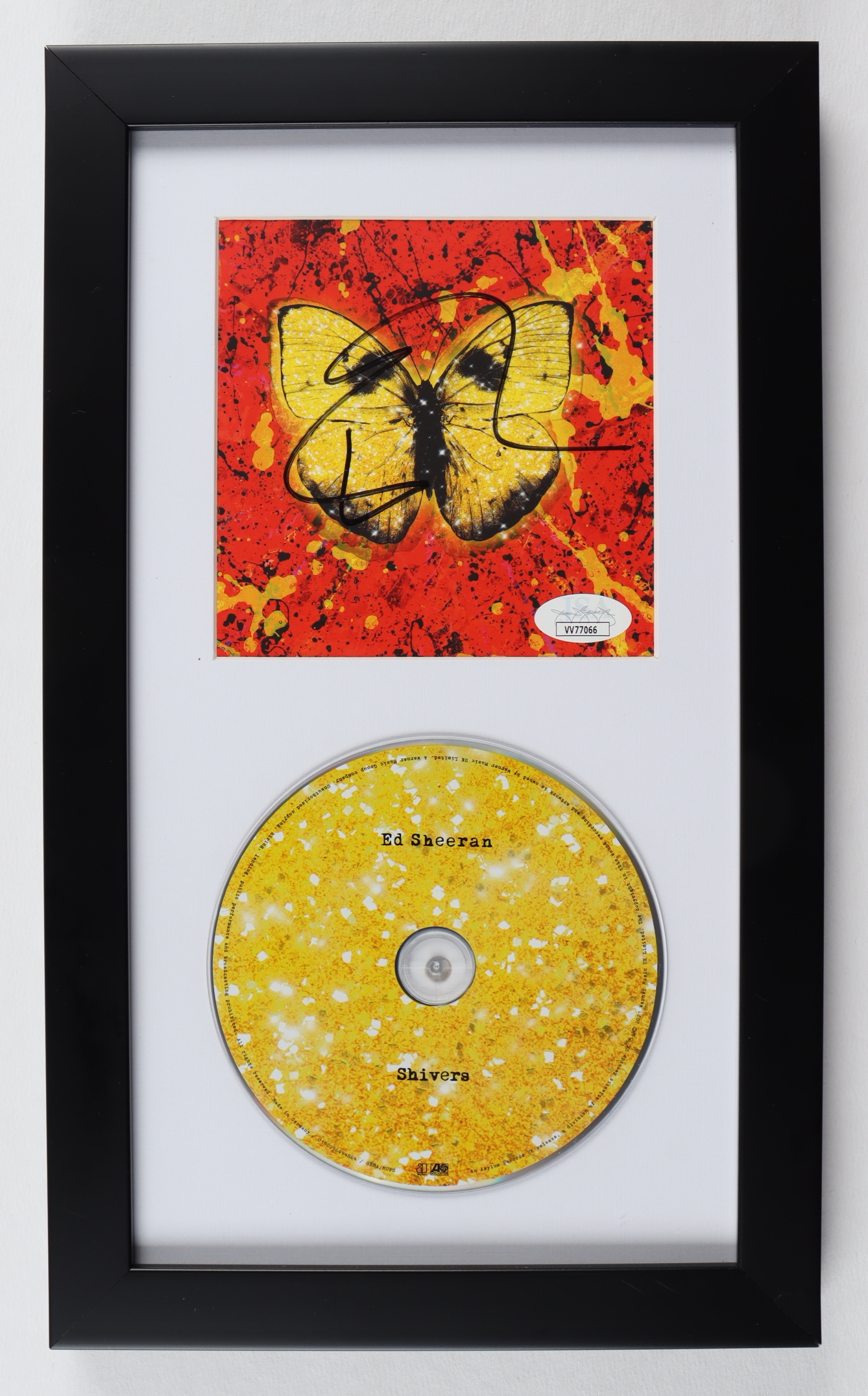 Ed Sheeran Signed "Shivers" 8x13 Custom Framed Album Cover Display (JSA) at PristineAuction.com Ed Sheeran Signed "Shivers" 8x13 Custom Framed Album Cover Display (JSA) at PristineAuction.com