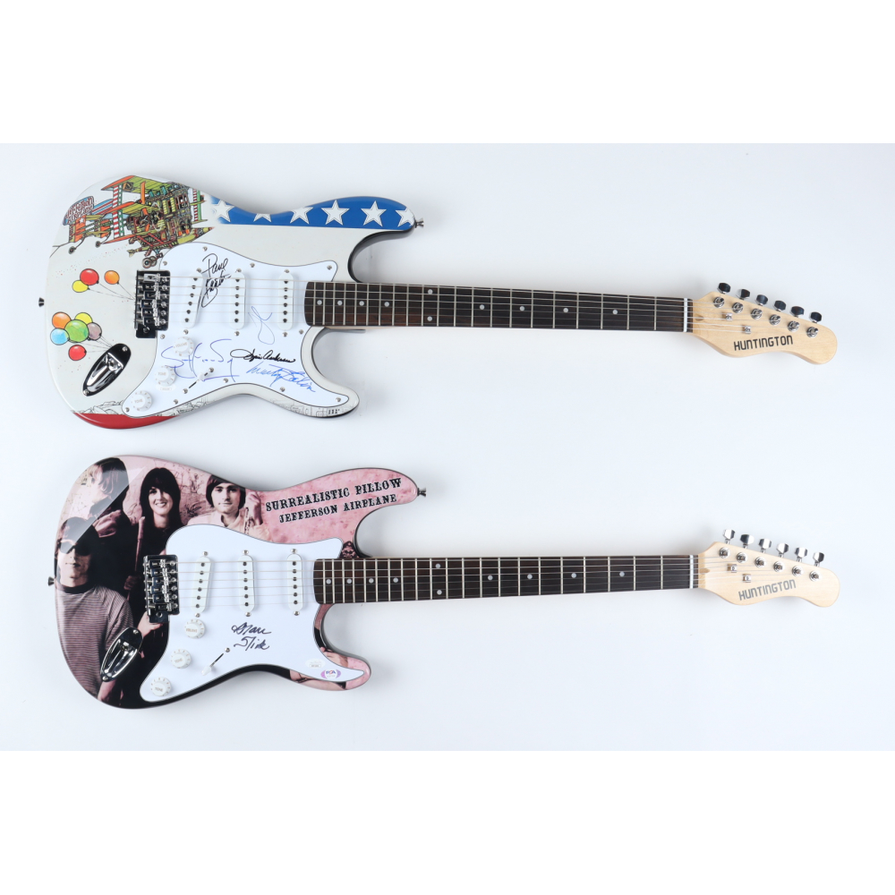 Complete Set of (2) Jefferson Airplane Electric Guitars BandSigned by