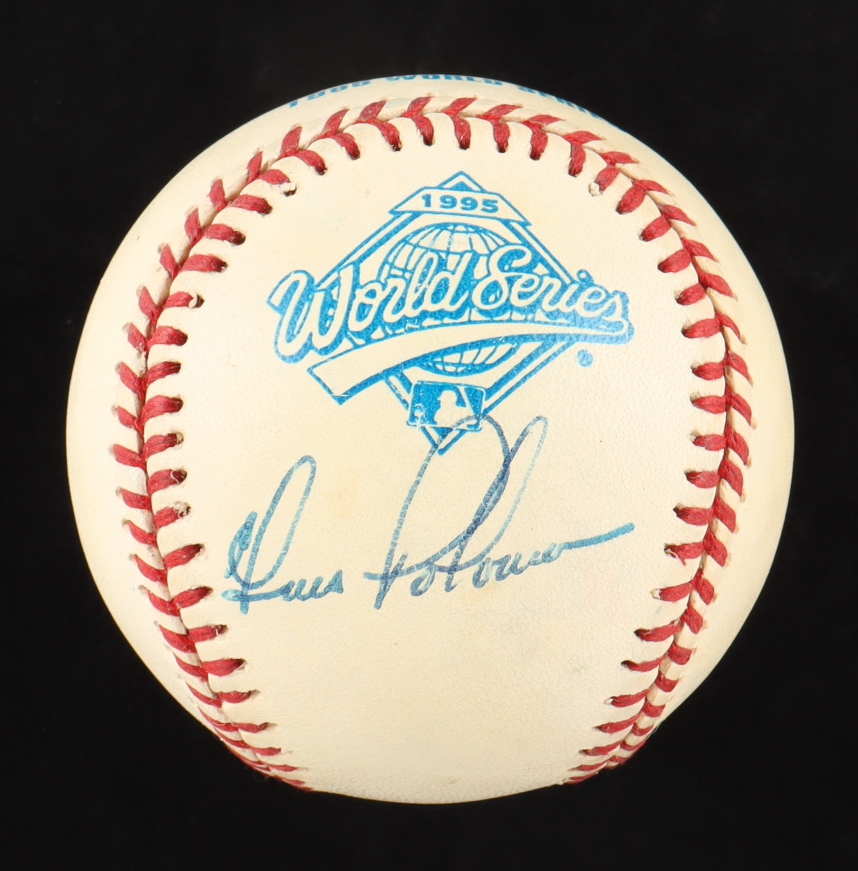 Luis Polonia Signed 1995 World Series Logo Baseball (Beckett) at PristineAuction.com Luis Polonia Signed 1995 World Series Logo Baseball (Beckett) at PristineAuction.com