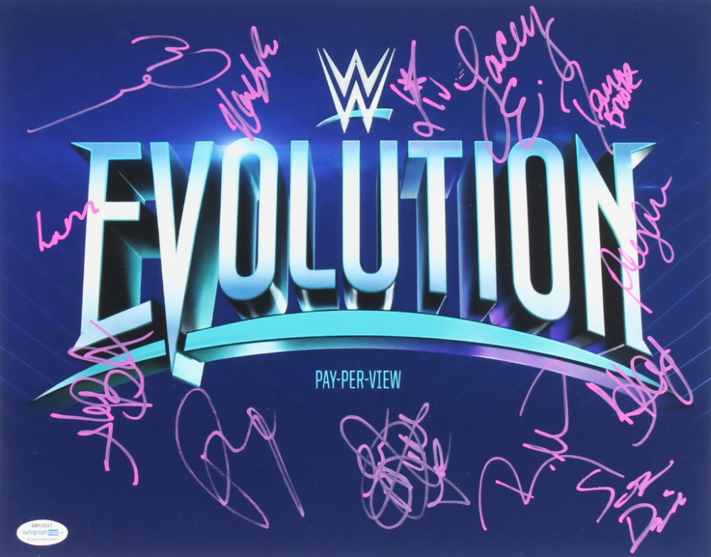 WWE Evolution 11x14 Photo Signed by (13) with Alexa Bliss, Asuka