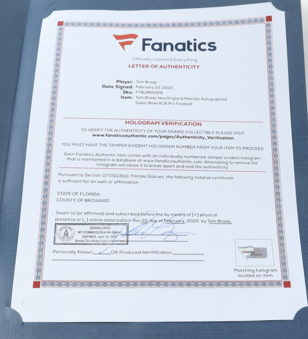 Tom Brady Signed "The Duke" Super Bowl XLIX Logo NFL Official Game Ball (Fanatics) at PristineAuction.com Tom Brady Signed "The Duke" Super Bowl XLIX Logo NFL Official Game Ball (Fanatics) at PristineAuction.com