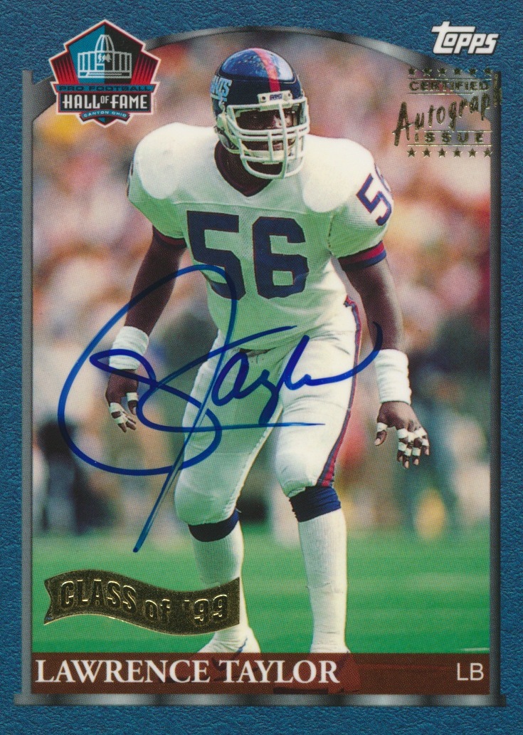 1999 Topps Hall of Fame Autographs #HOF3 Lawrence Taylor at PristineAuction.com 1999 Topps Hall of Fame Autographs #HOF3 Lawrence Taylor at PristineAuction.com