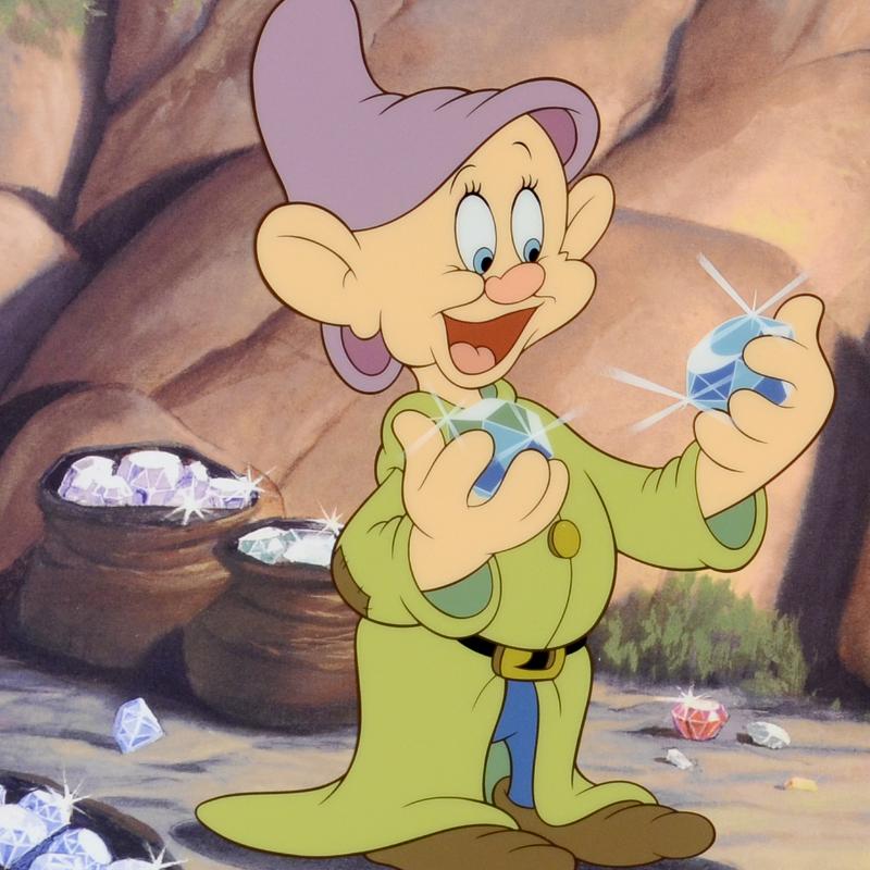 "Dazzling" Snow White and the Seven Dwarfs 10" x 10" Custom Framed Limited Edition Sold Out Walt Disney Sericel Animation Cel (Framed to 17.5" x 17.5") at PristineAuction.com "Dazzling" Snow White and the Seven Dwarfs 10" x 10" Custom Framed Limited Edition Sold Out Walt Disney Sericel Animation Cel (Framed to 17.5" x 17.5") at PristineAuction.com