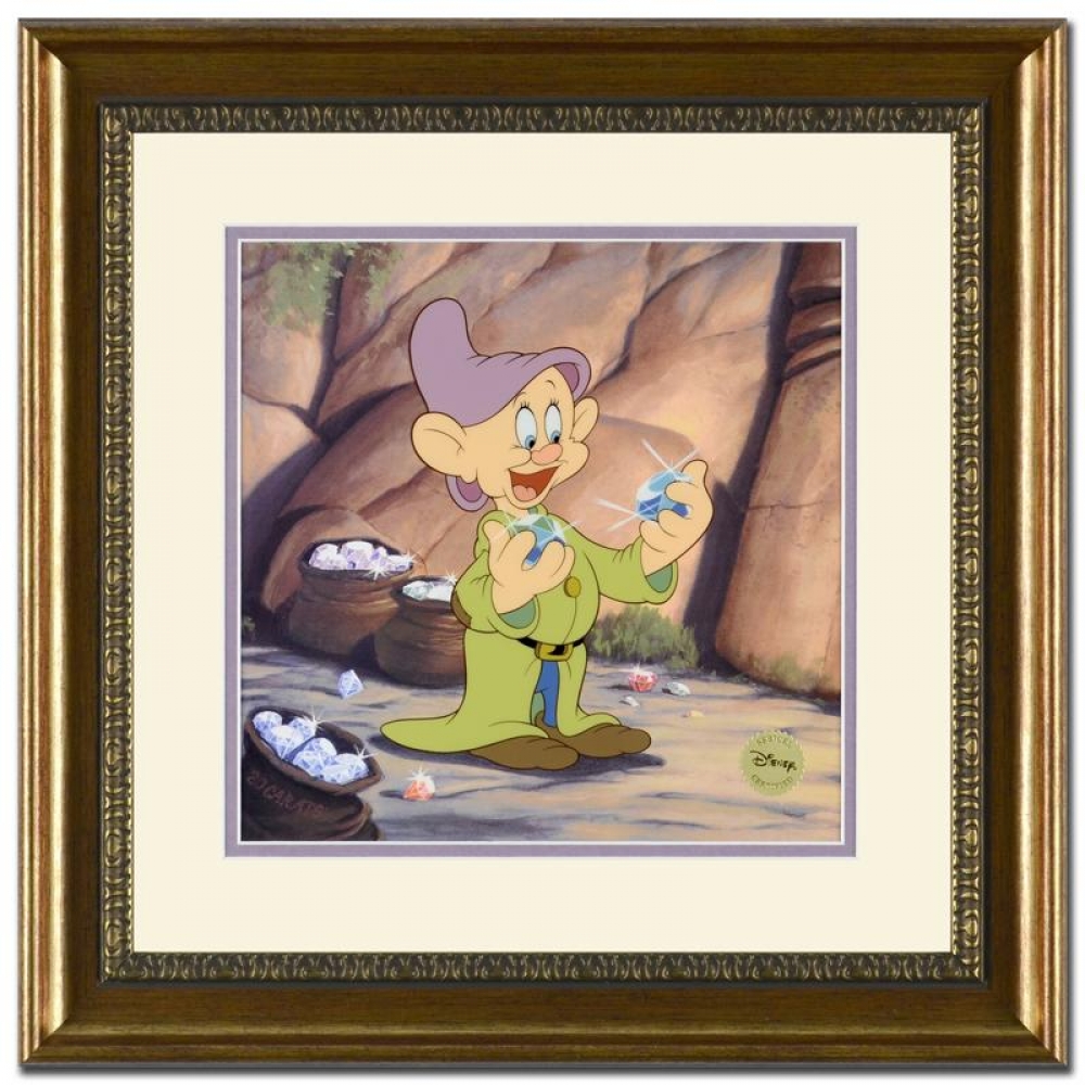 "Dazzling" Snow White and the Seven Dwarfs 10" x 10" Custom Framed