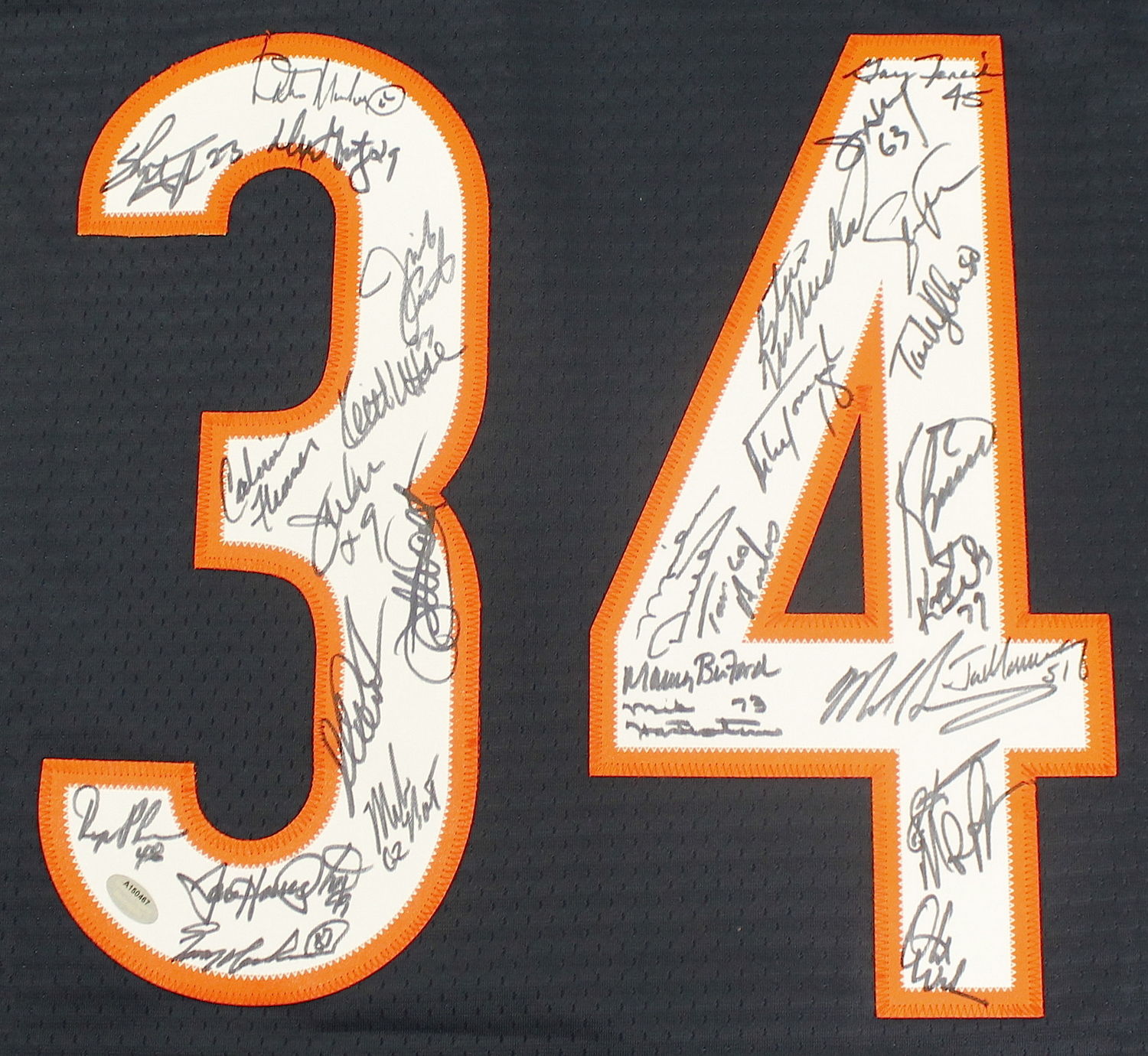 1985 Chicago Bears Team Signed Walter Payton Jersey Signed By (30) With Mike Ditka, Jim McMahon, Mike Singletary, Richard Dent (Schwartz COA) at PristineAuction.com 1985 Chicago Bears Team Signed Walter Payton Jersey Signed By (30) With Mike Ditka, Jim McMahon, Mike Singletary, Richard Dent (Schwartz COA) at PristineAuction.com