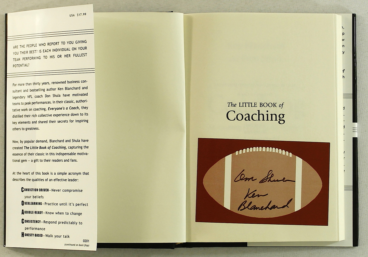 Don Shula & Ken Blanchard Signed "The Little Book of Coaching" Hardcover Book (PA LOA) at PristineAuction.com Don Shula & Ken Blanchard Signed "The Little Book of Coaching" Hardcover Book (PA LOA) at PristineAuction.com