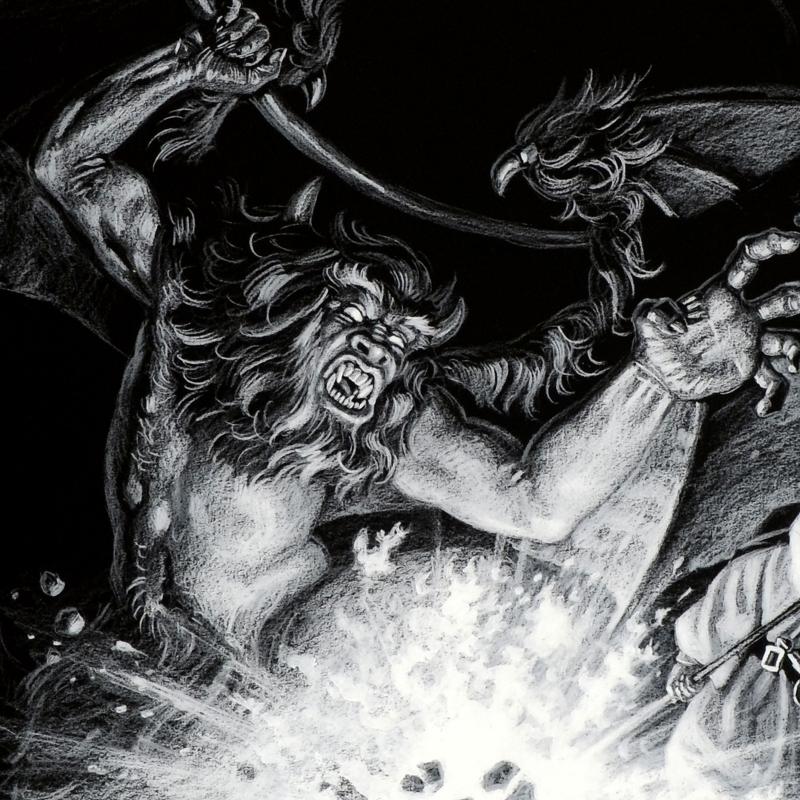 Greg Hildebrandt Signed "Gandalf Versus Balrog" LE 34x23 Giclee on Paper at PristineAuction.com Greg Hildebrandt Signed "Gandalf Versus Balrog" LE 34x23 Giclee on Paper at PristineAuction.com
