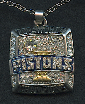 Detroit Pistons High Quality 2004 NBA Championship Pendant with Necklace at PristineAuction.com Detroit Pistons High Quality 2004 NBA Championship Pendant with Necklace at PristineAuction.com