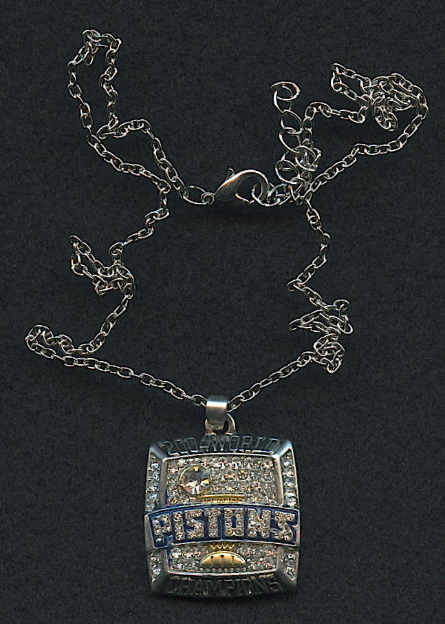 Detroit Pistons High Quality 2004 NBA Championship Pendant with Necklace at PristineAuction.com Detroit Pistons High Quality 2004 NBA Championship Pendant with Necklace at PristineAuction.com