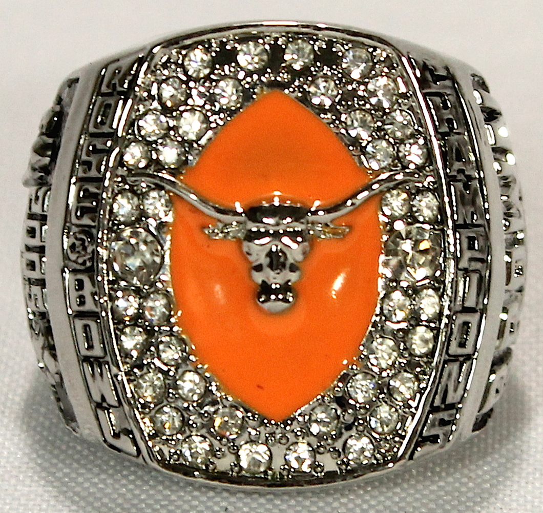 Mack Brown Texas Longhorns High Quality Replica 2005 Football Rose Bowl National Championship Ring. at PristineAuction.com Mack Brown Texas Longhorns High Quality Replica 2005 Football Rose Bowl National Championship Ring. at PristineAuction.com