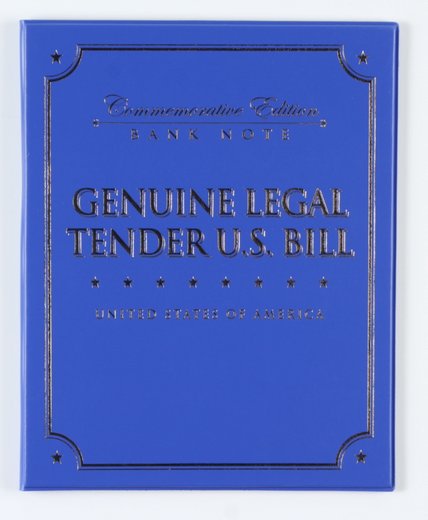 Elvis Presley Genuine Legal Tender U.S. $2 Two Dollar Bill Commemorative Bank Note with Display Folder at PristineAuction.com Elvis Presley Genuine Legal Tender U.S. $2 Two Dollar Bill Commemorative Bank Note with Display Folder at PristineAuction.com